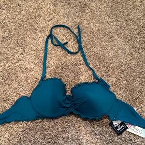 Teal Halter Bikini Top